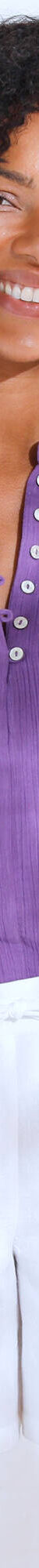Blouse unie col mao en gaze de coton (violet) Blouse unie col mao en gaze de coton (violet)